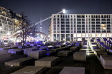 Police near the Holocaust Memorial in Berlin, Germany