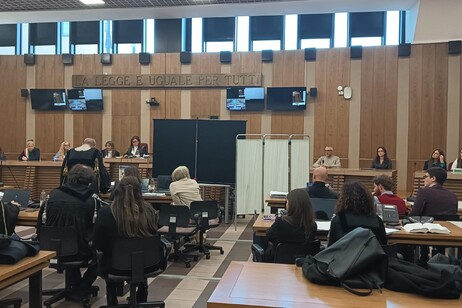 L'aula del processo per la morte di Saman Abbas
