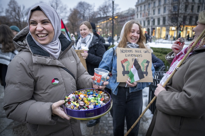 Celebration of Gaza ceasefire in Oslo