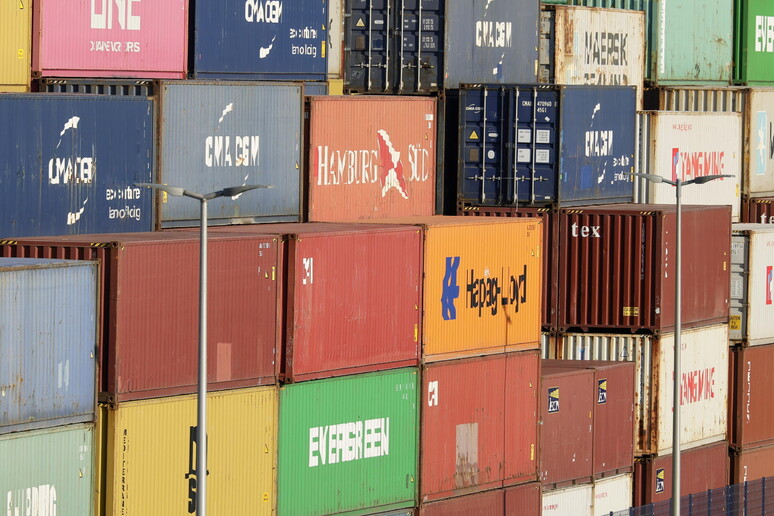 Container terminal at Mannheim port © ANSA/EPA