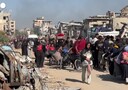 Gaza City, l'arrivo degli sfollati palestinesi da Beit Lahia