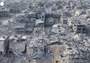 Riprese aeree della distruzione a Rafah, nel sud di Gaza