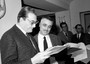 Luchino Visconti e Mario Monicelli in un'immagine del 2 aprile 1962