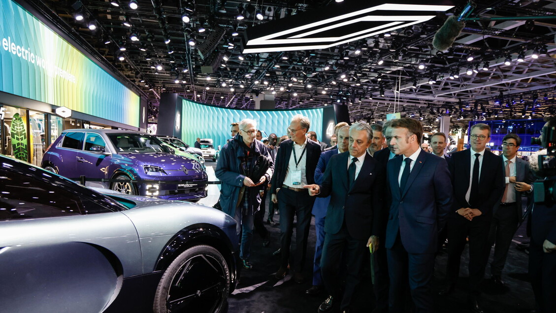 French President Macron visits Paris Motor Show 2024