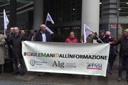 Milano, presidio giornalisti davanti sede Regione contro interruzione servizio online