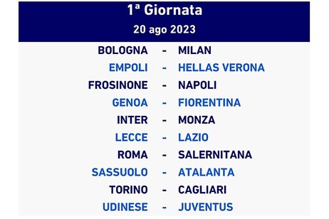 Calendario di serie A 2023-2024 (elaborazione)