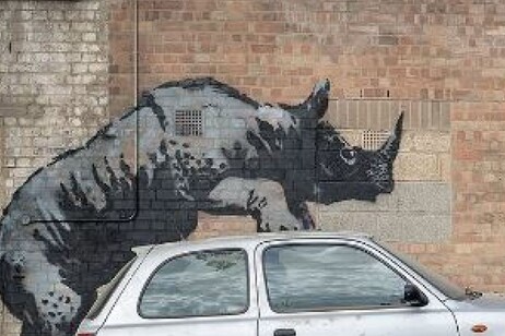 Banksy, nello zoo l'ottavo giorno è del rinoceronte