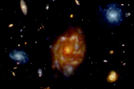 La galassia Big Wheel (fonte: Wang/Cantalupo/Nasa/Esa)