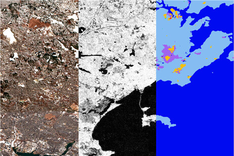 Un'immagine generata da TerraMind (fonte: ESA e IBM)