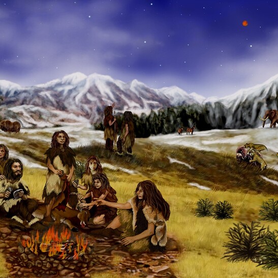 Rappresentazione artistica di un gruppo di Neanderthal (fonte: Pixabay)