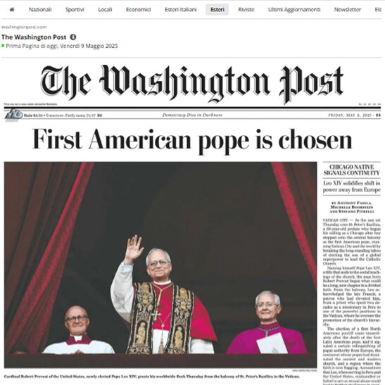 I giornali del mondo dedicati all'arrivo del 'papa americano'
