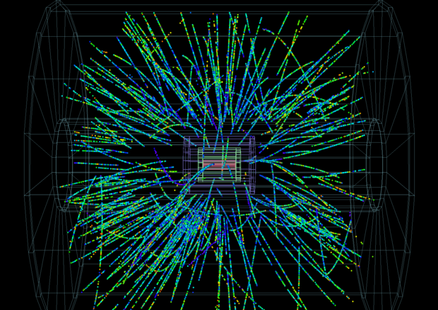 Particelle prodotte dall'esperimento Alice, del Cern (fonte: CERN) © Ansa