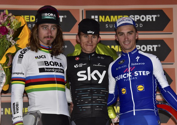 Il podio della Milano Sanremo © ANSA