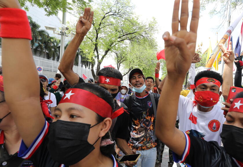 Protest against Myanmar junta in Bangkok © ANSA/EPA
