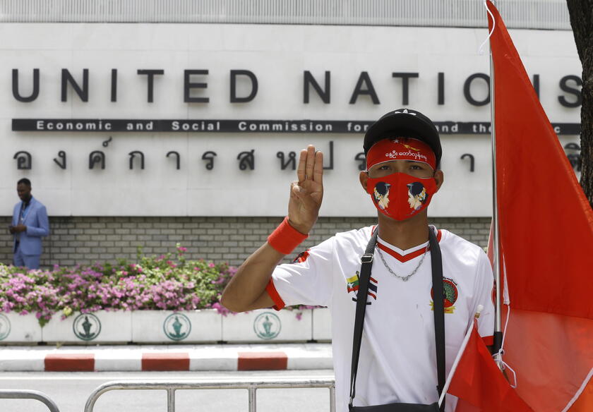 Protest against Myanmar junta in Bangkok © ANSA/EPA