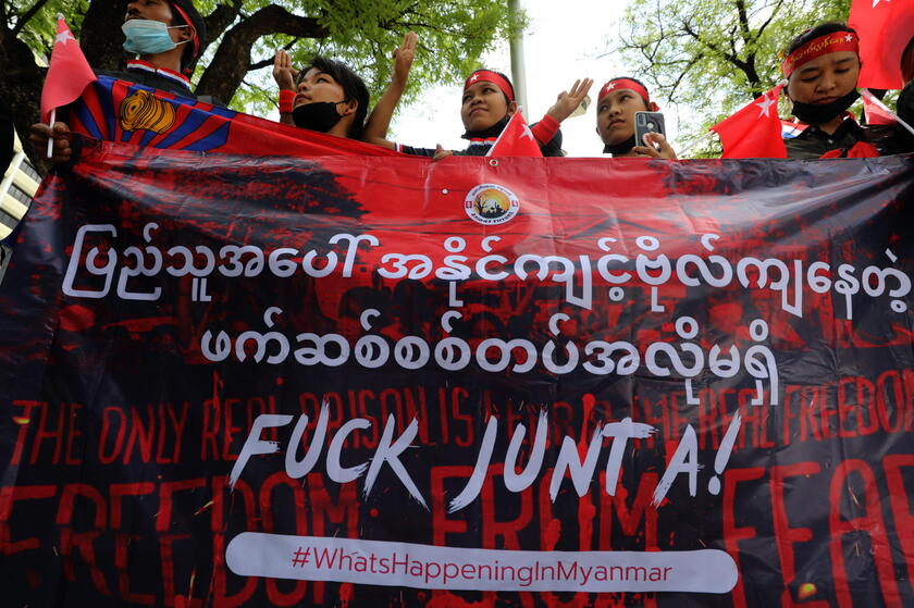 Protest against Myanmar junta in Bangkok © ANSA/EPA