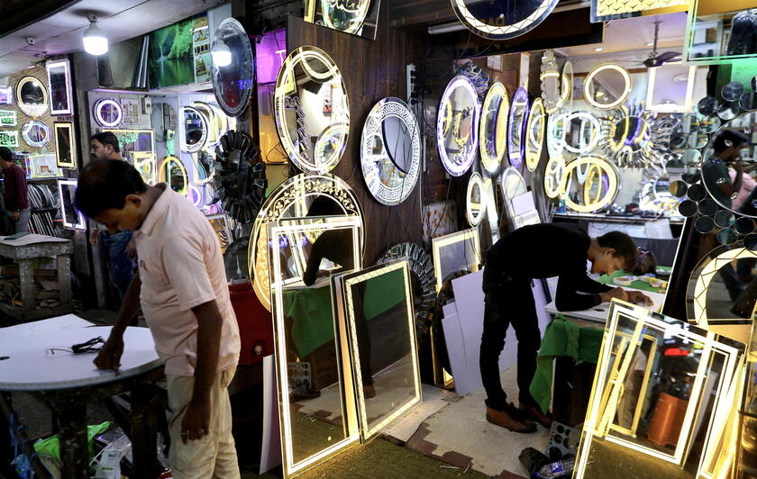 Preparations for Diwali, the festival of lights, in Kolkata