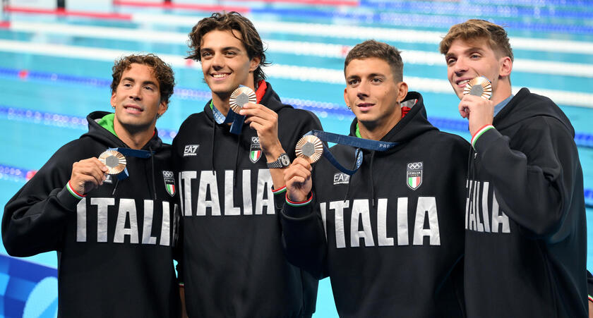 Manuel Frigo, Thomas Ceccon, Paolo Conte Bonin e Alessandro Miressi, bronzo 4x100 stile libero