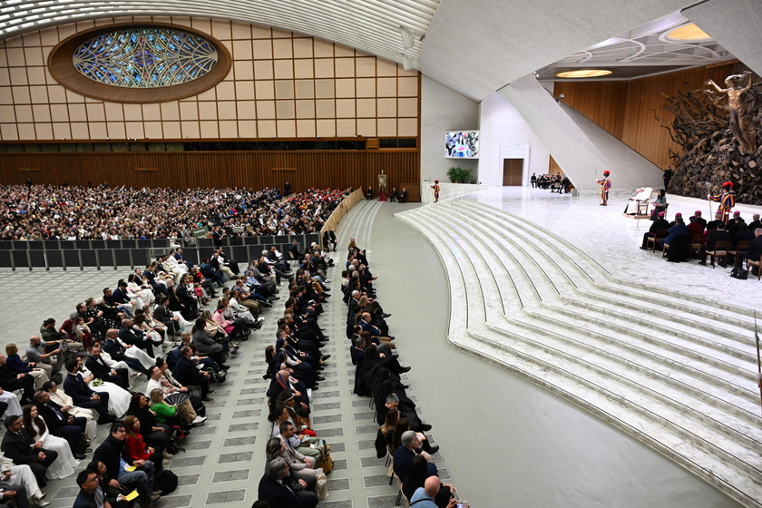 Pope Francis leads Wednesday's general audience in Vatican City