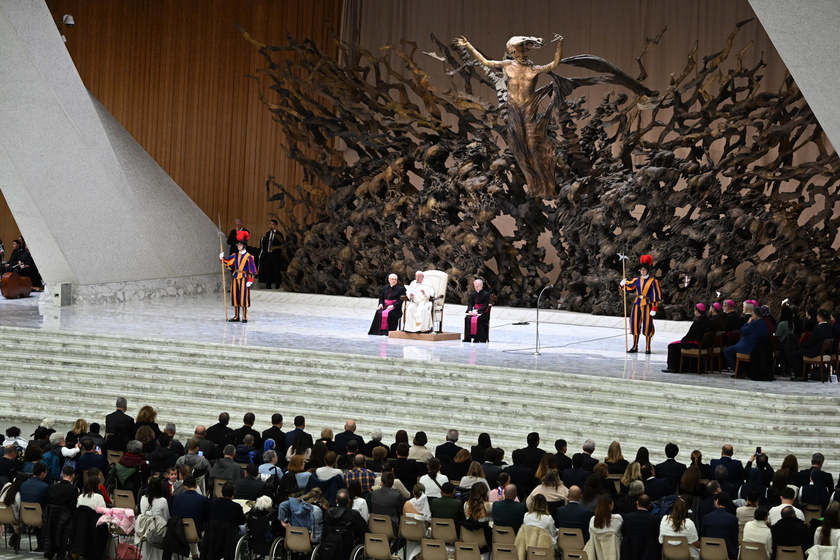 Pope Francis leads Wednesday's general audience in Vatican City