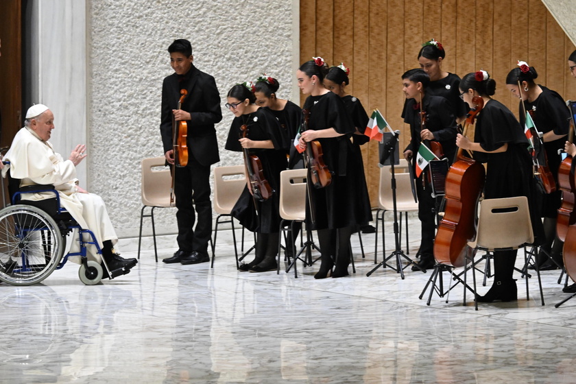 Pope Francis leads Wednesday's general audience in Vatican City