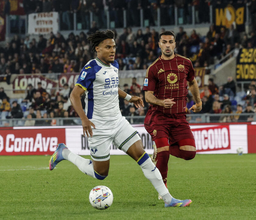 Serie A soccer match between AS Roma vs Hellas Verona
