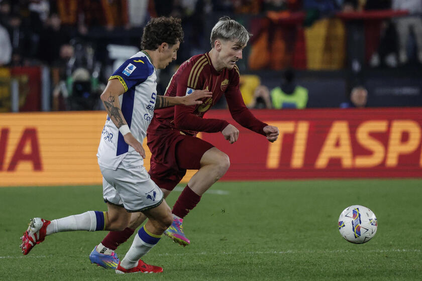 Serie A soccer match between AS Roma vs Hellas Verona