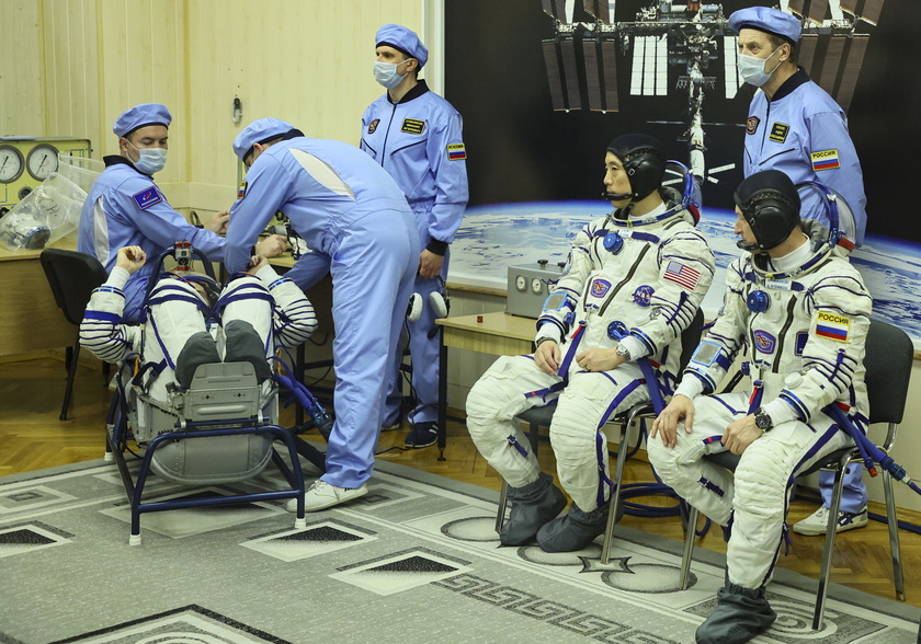 Soyuz MS-27 crew attends send-off ceremony ahead of International Space Station launch