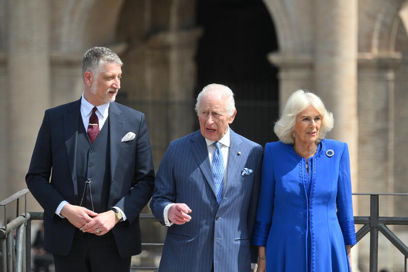I reali britannici Carlo e Camilla in visita a Roma, al Colosseo