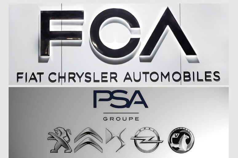 I loghi di Fca e Psa - RIPRODUZIONE RISERVATA