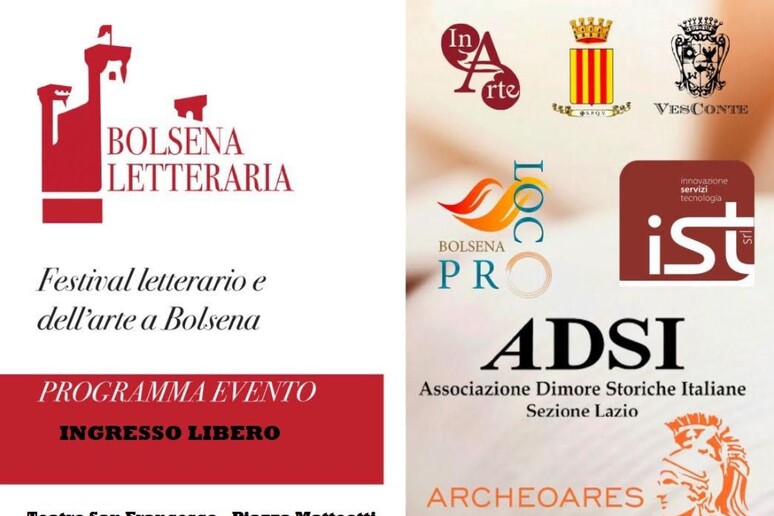 Festival Bolsena Letteraria, nuova rassegna dal 7 al 9 ottobre - RIPRODUZIONE RISERVATA