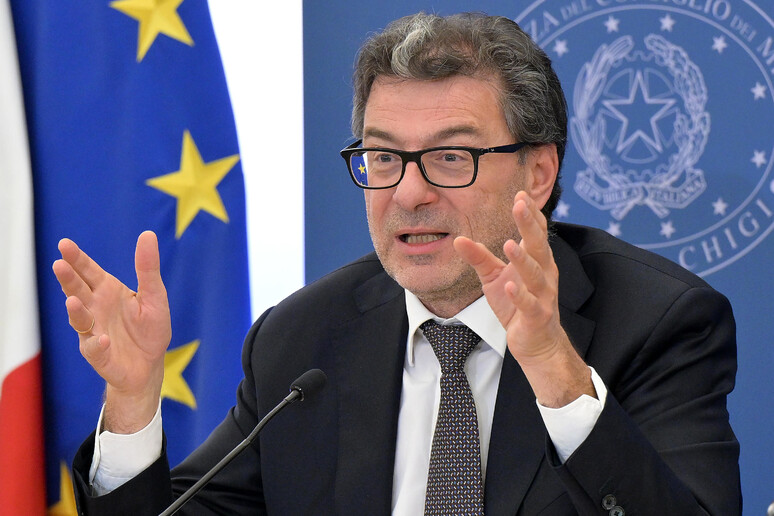 Il ministro dell 'Economia Giorgetti - RIPRODUZIONE RISERVATA