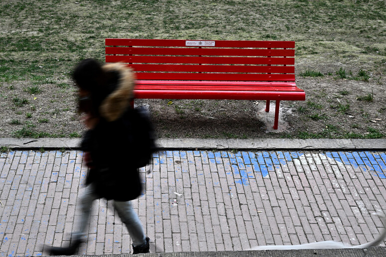 Una panchina rossa contro violenza sulle donne - RIPRODUZIONE RISERVATA