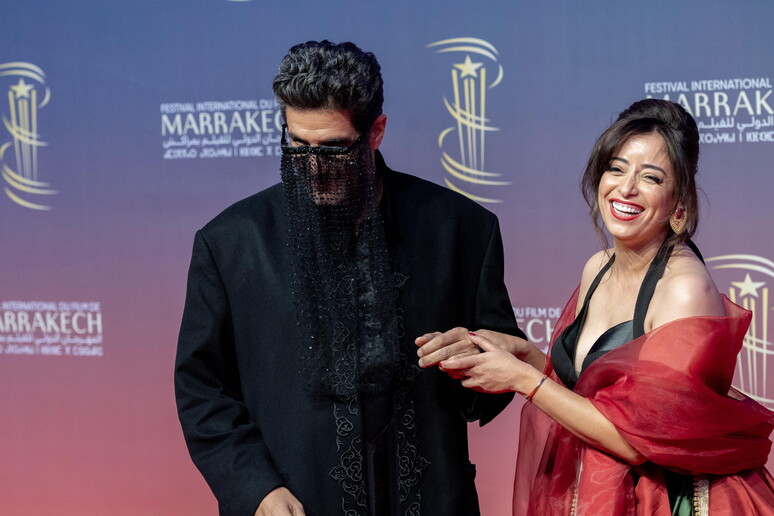 Il regista Nabil Ayouch e Nisrin Erradi al Festival del Film di Marrakech © ANSA/EPA