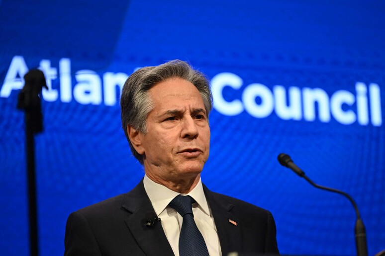 US Secretary of State Antony Blinken speaks at the Atlantic Council in Washington © ANSA/AFP