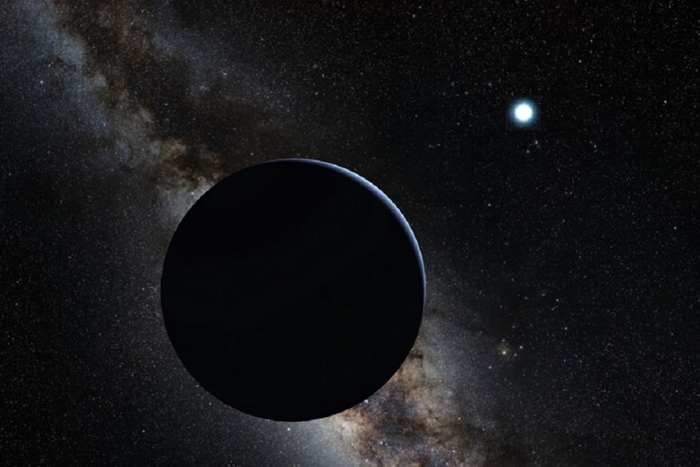 Rappresentazione artistica del Pianeta 9 (fonte: Tom Ruen; la Via Lattea sullo sfondo: ESO, da Wikipedia)&nbsp; - RIPRODUZIONE RISERVATA